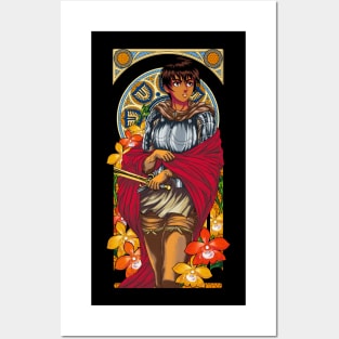 Art Nouveau of a Beautiful Warrior Posters and Art